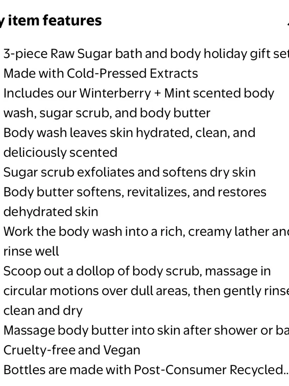 Sugar Raw Sugar Winterberry + Mint Body Care Trio - Green